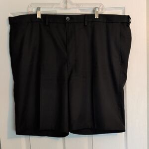 Haggar Cool 18 Pro Black Flat-Front Men's Dress Shorts